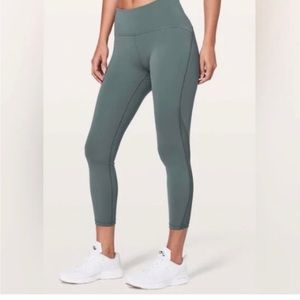 Lululemon Train Times 7/8 Pant Sea Steel   Luxtreme Mesh size 2 W5AMOS